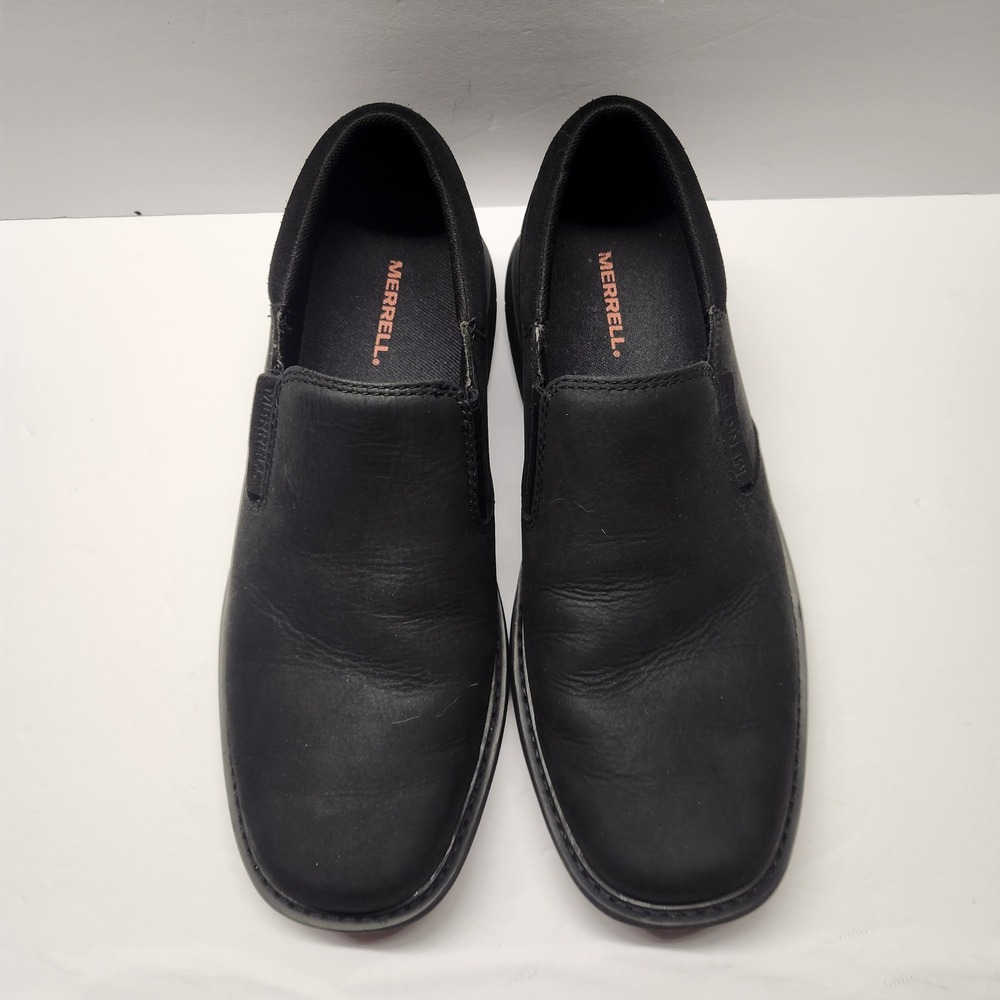 Merrell World Legend 2 Moc Black Leather Slip On Shoes Mens 10 W J94005W